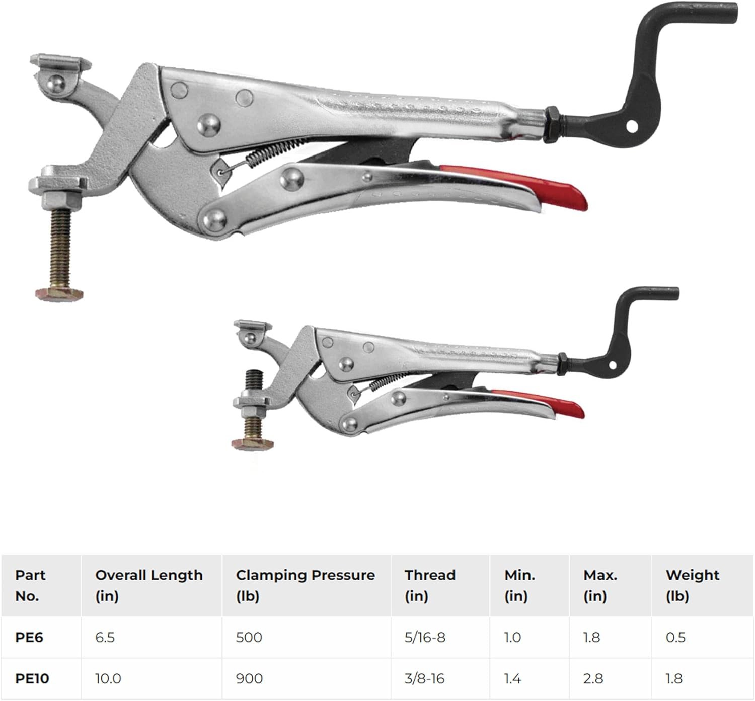 PE6 Expand-O Reverse Action Clamp, 500 LBS Clamp Pressure, 1“ to 1-3/4” Range