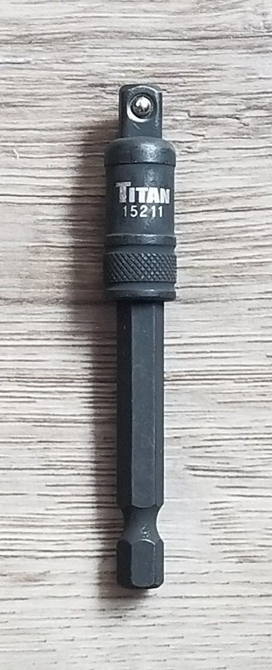 Titan 1/4″ Hex to Locking 1/4″ square drive Impact Socket adapter #15211