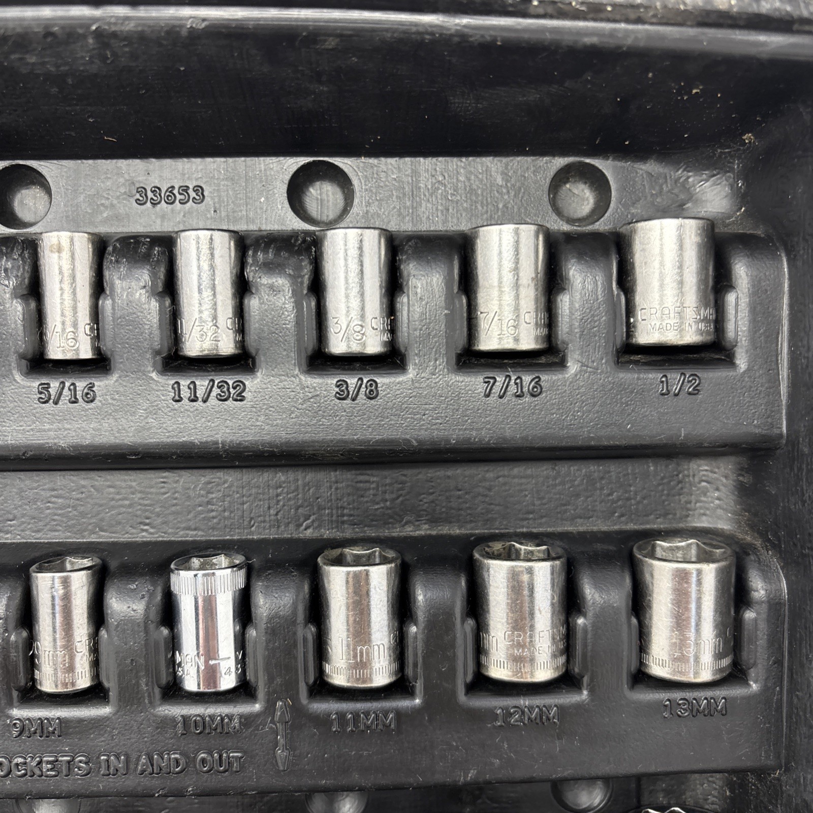 Craftsman 53 PC Mechanics Socket Tool Set USA Metric / SAE 1/4 6 Pt 3/8 12 Pt
