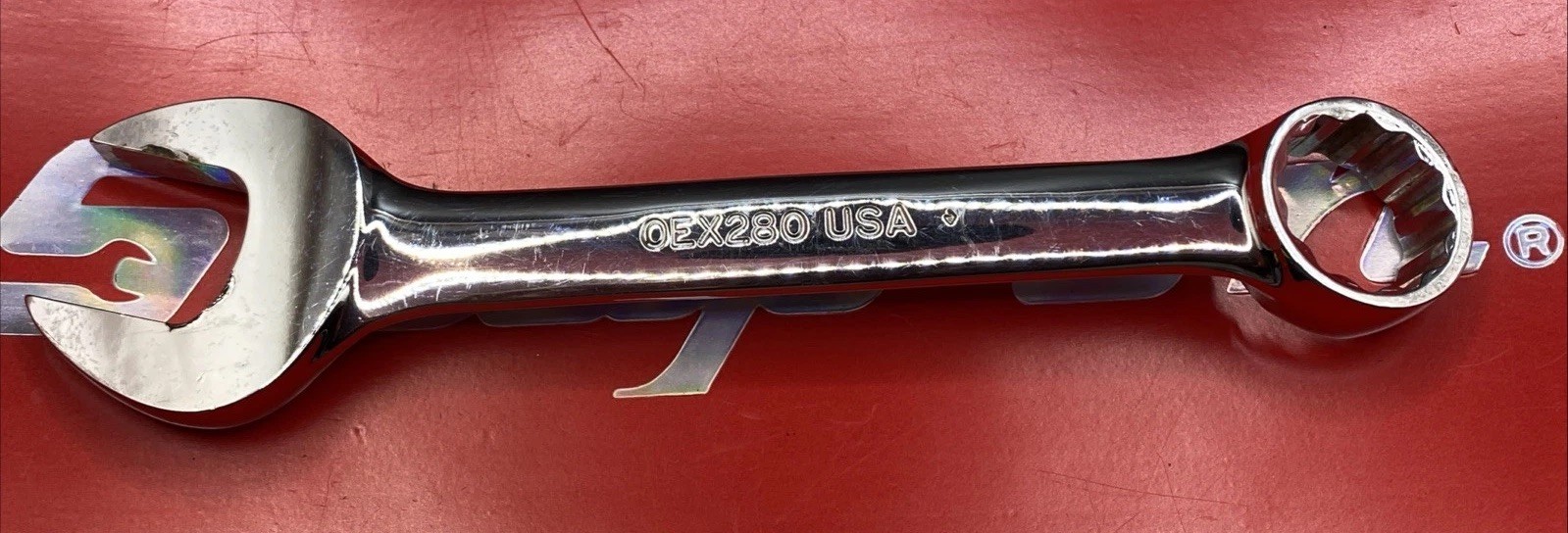Snap On Tools OEX280 7/8″ 12PT SAE Short Chrome Combination Wrench Clean