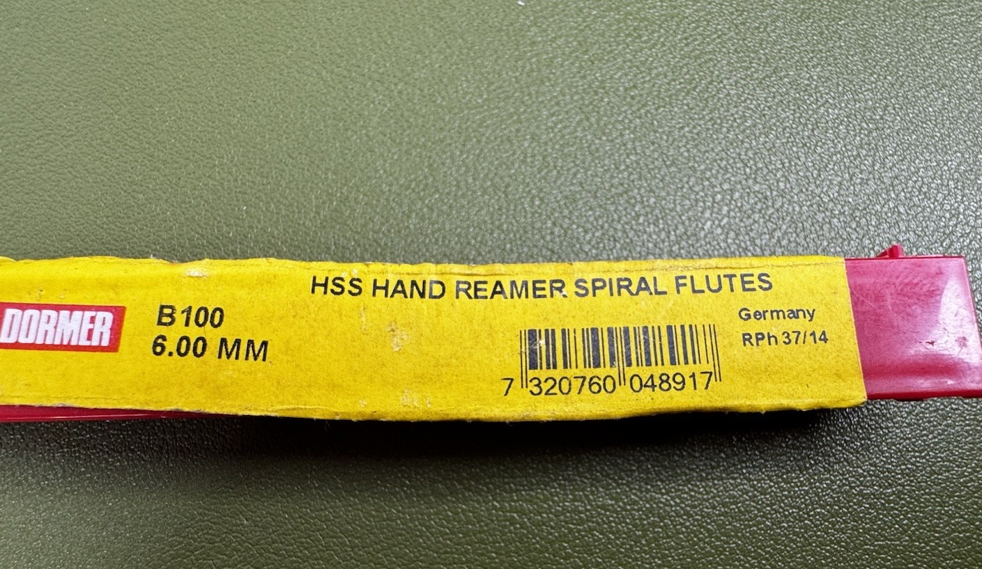 lot of 2 Dormer Hand Reamer Spiral Flutes 06 H7 HSS RPH 37/14