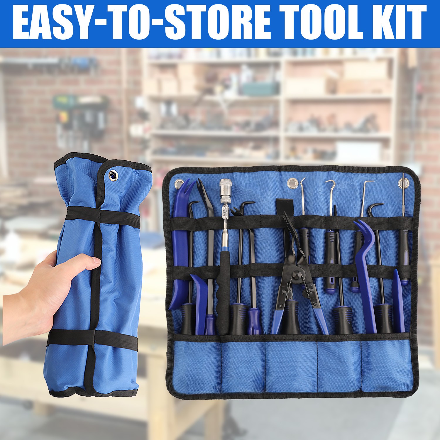 17PCS Precision Pick & Hook Set with Scraper and Magnetic Telescoping Tool Kit