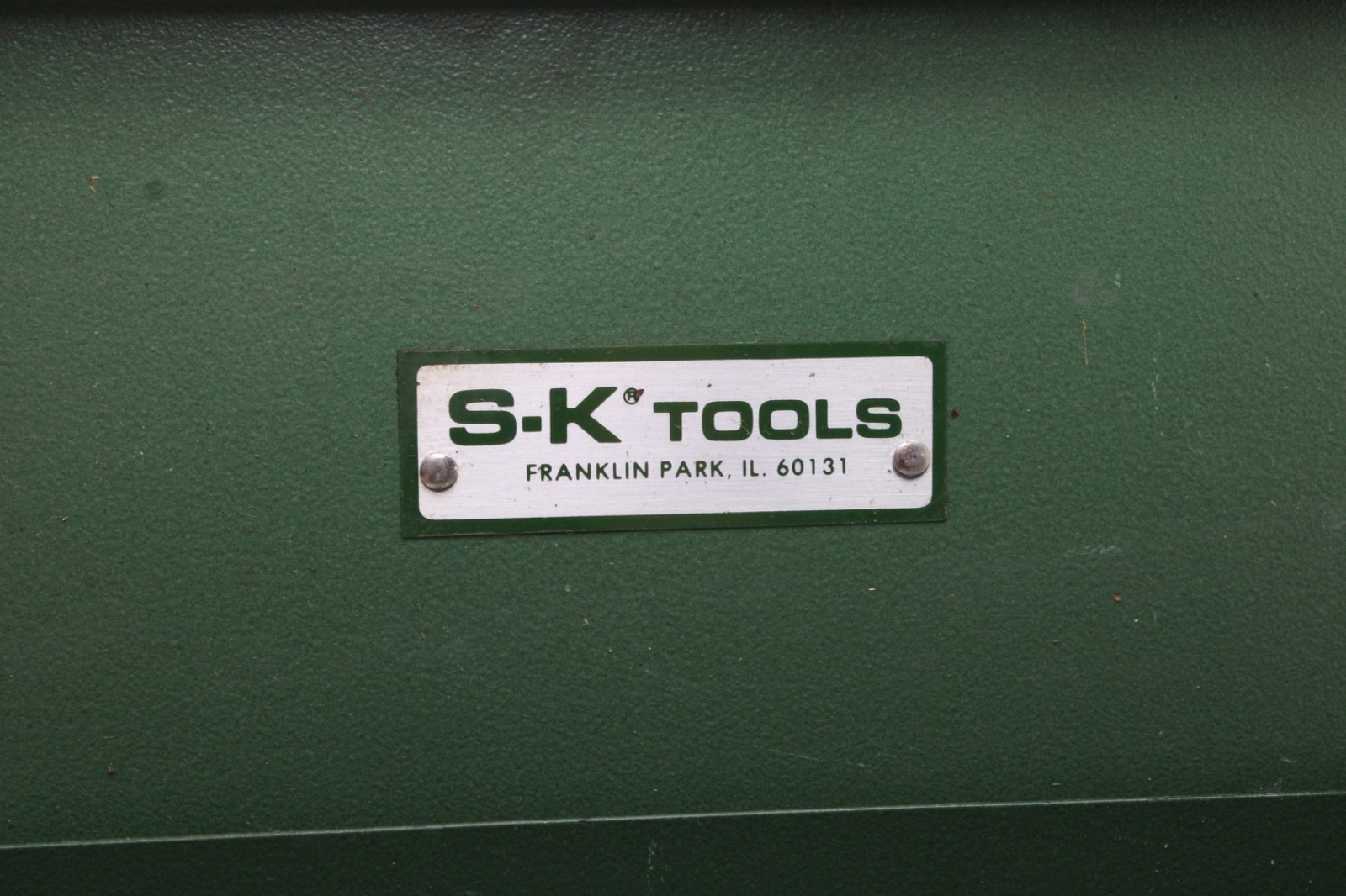 S-K TOOLS 18”x6”x 2.5″ 1/2″ Drive Green Metal Socket/Ratchet Box USA