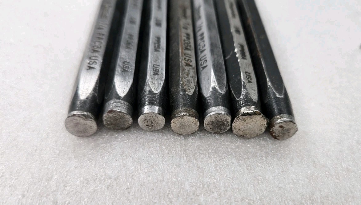 Snap-On Lot Of 7 PPC3A 1/8″ CENTER PUNCHES All Tips Modified From Original Point