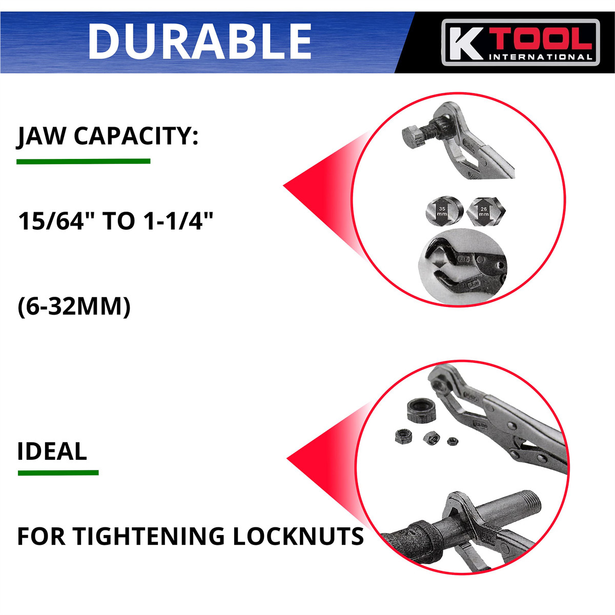 K Tool International 54053 Parrot Nose Adjustable Pliers Heavy Duty Grip