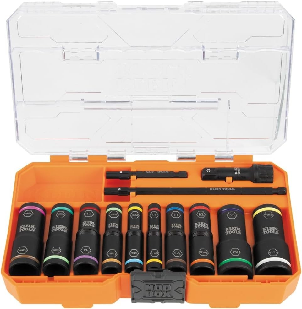 Klein Tools 65239 KNECT Flip-20: Durable Impact Socket Set with MODbox Storage