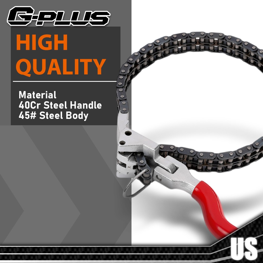 Heavy-Duty Ratcheting Chain Wrench Oil Filter Change Pipe Fittings 60-160mm