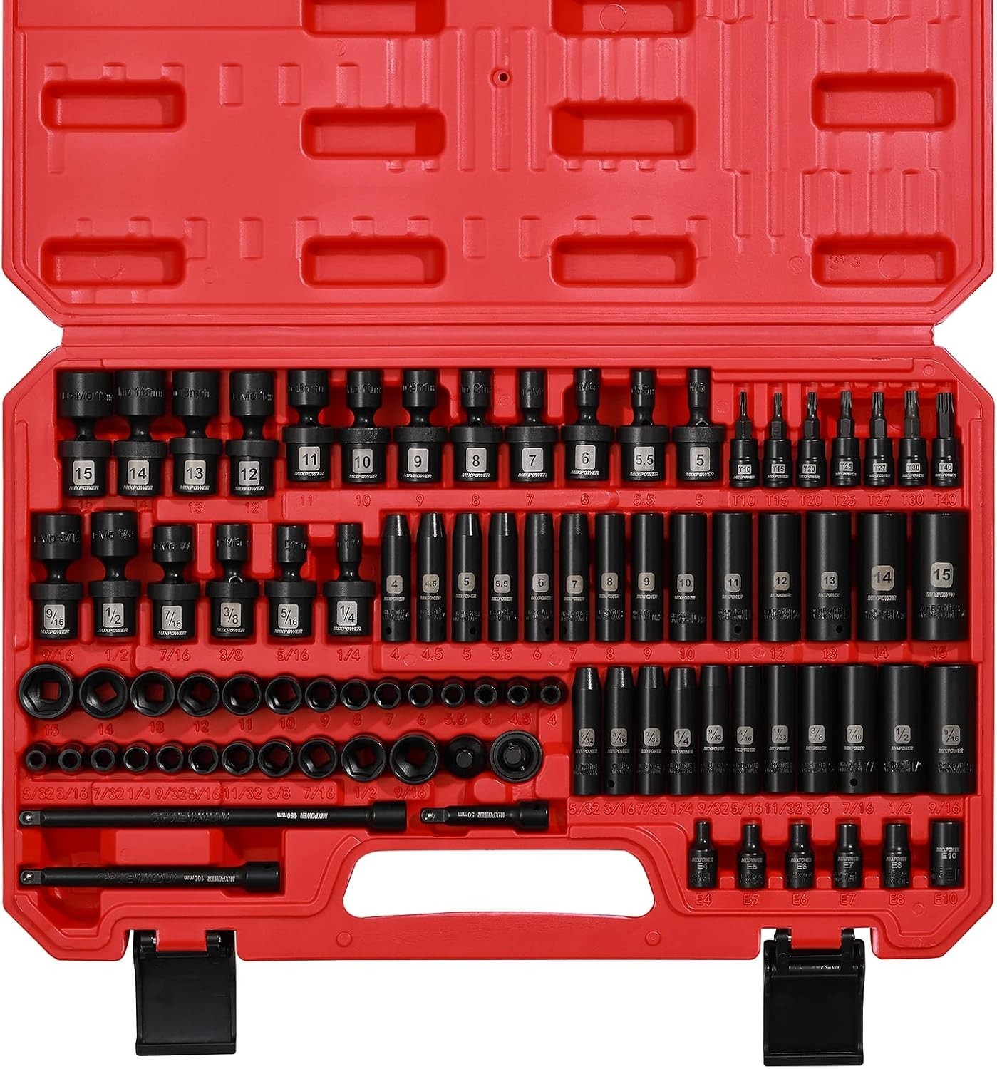86-Piece 1/4″ Drive Impact Socket Set – Chrome Vanadium & Corrosion-Resistant