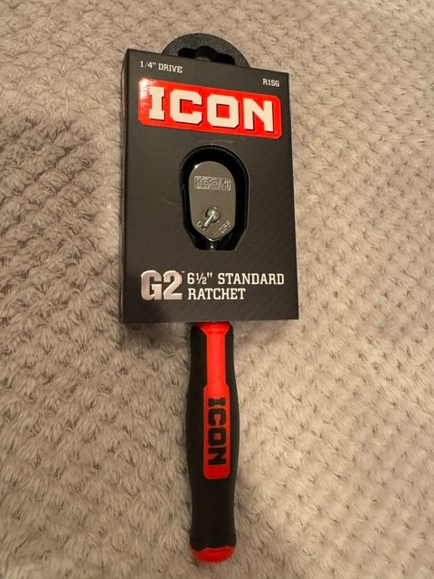 NEW Icon G2 1/4″ Drive, 6-1/2″ Standard Ratchet with Comfort Grip R1SG , SEALED