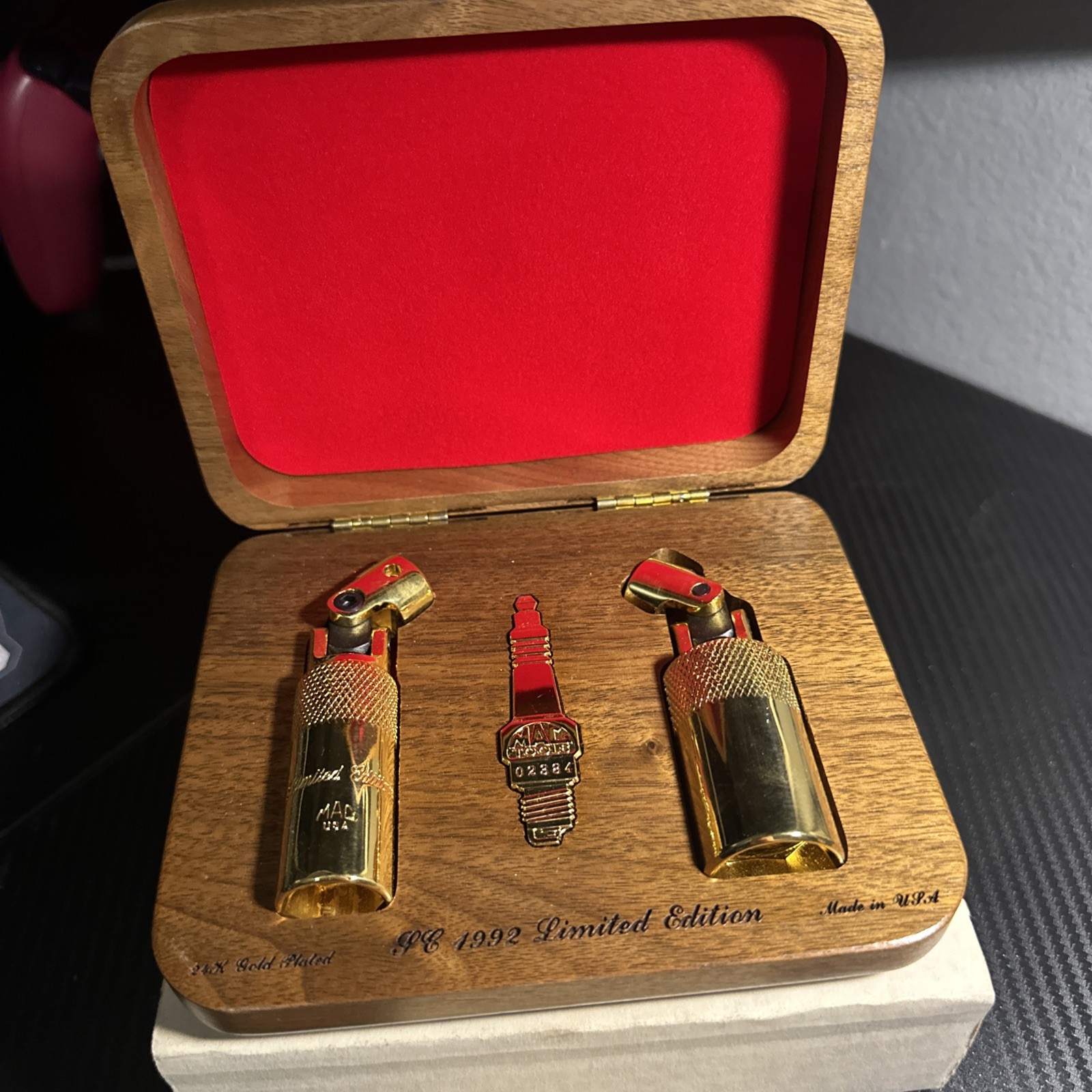 Mac Tools 2 Piece Universal Spark Plug Socket Set 24k Gold Plated LE 1992