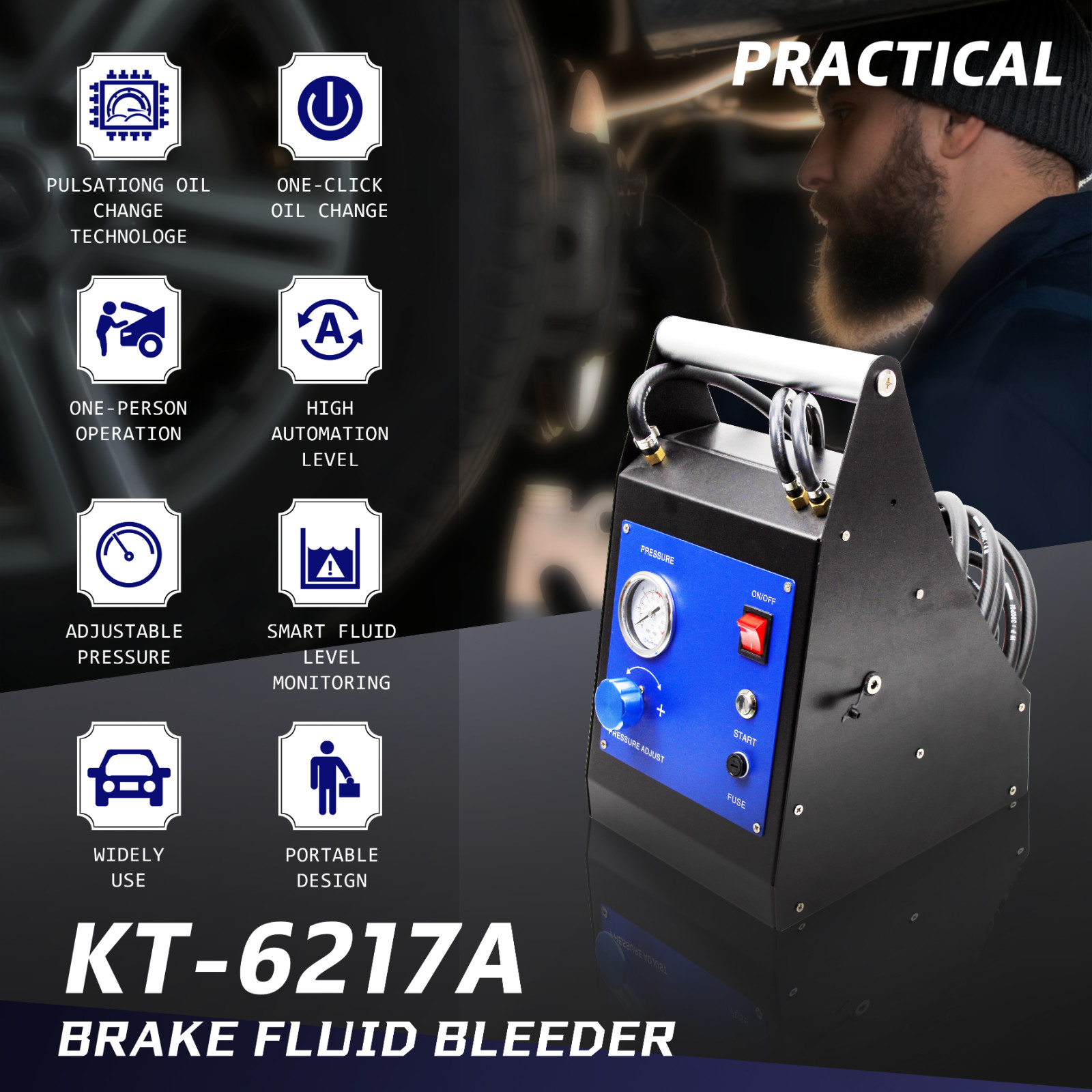 Electric Brake Bleeder Kit Automotive Brake Fluid Oil Exchanger Machine DC 12V