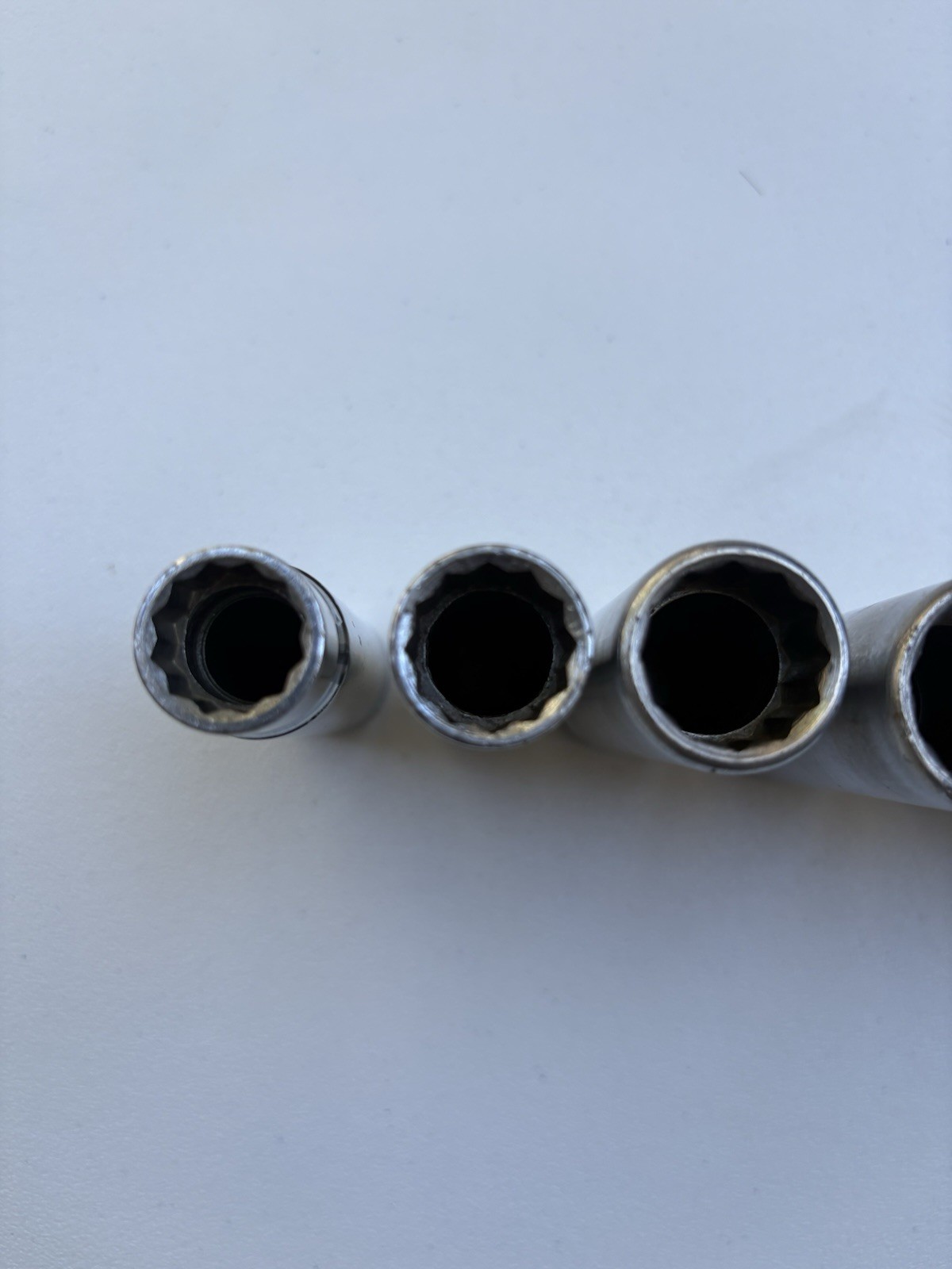 Vintage SK Tools 1/2” Drive 12pt Deep Sockets Set 40818-40836 USA 9/16” to 1-1/8