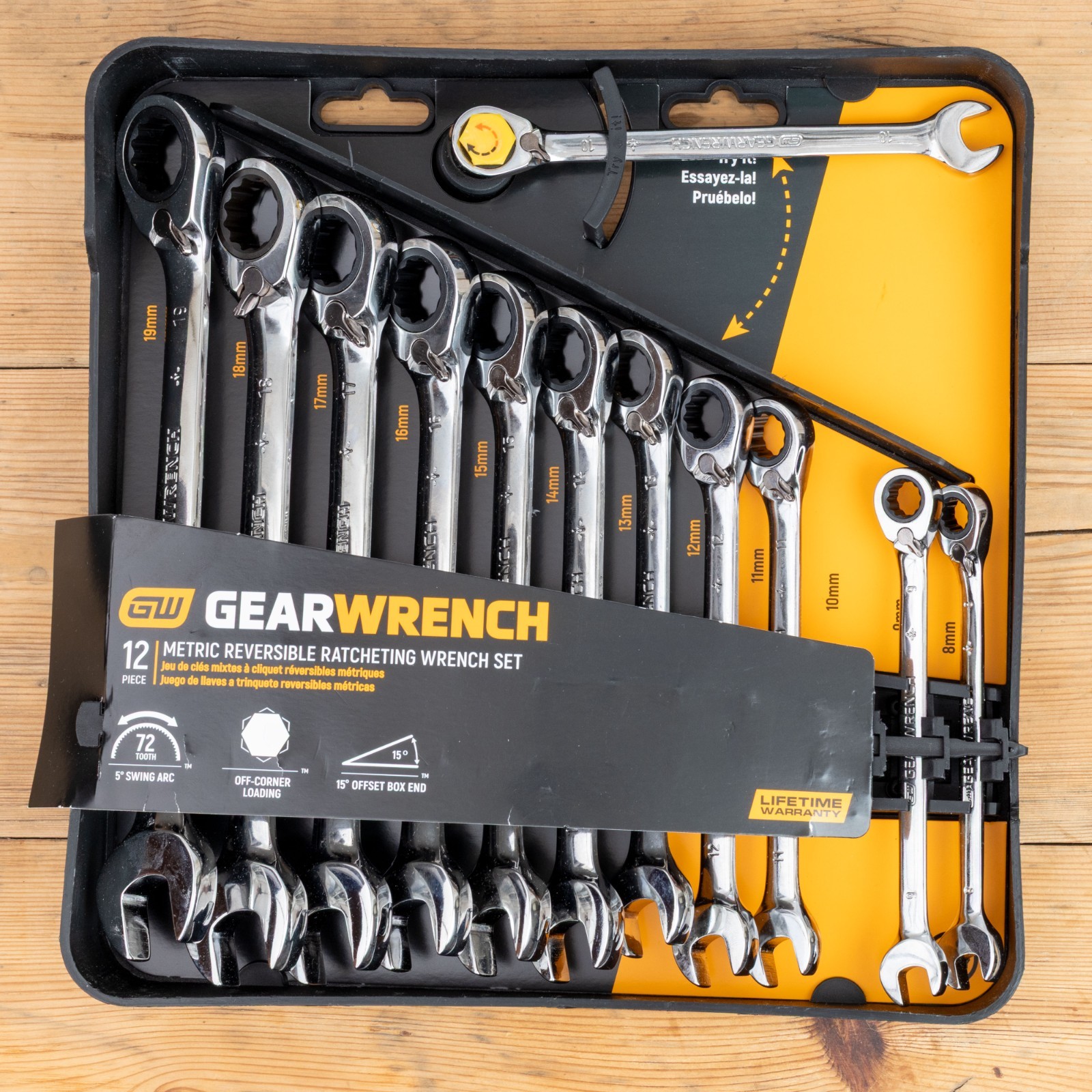 Gearwrench Metric Reversible Ratchet Combination Spanner Set 8-19mm 9620N