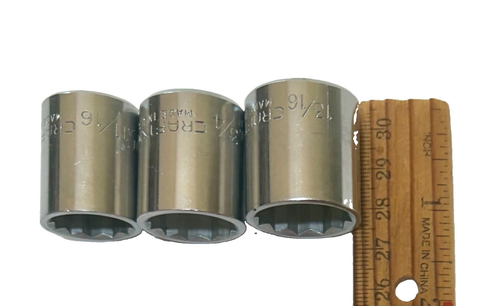 Craftsman Sockets 3/8 Drive SAE 12-Point Made in USA EE- 44336, 44337, 44338