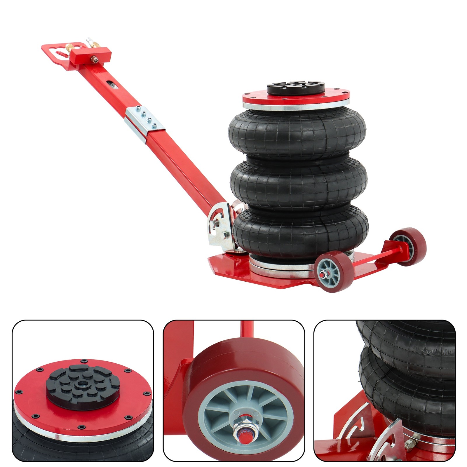 Labwork Triple Bag Air Jack Pneumatic Jack 17.7″ Car SUV Lifting 3 Ton/6600 lbs