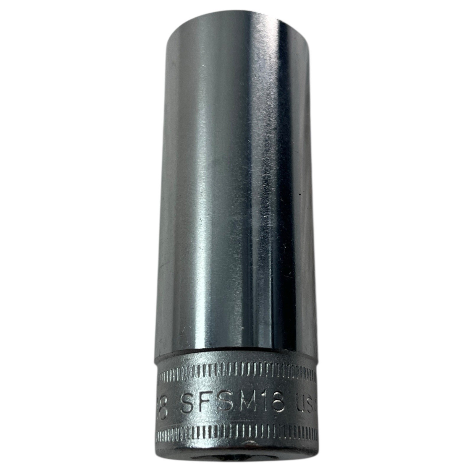 Snap-On Deep Socket 18mm SFSM18 3/8″ Drive 6 Pt Chrome As Pictured Mechanic Tool