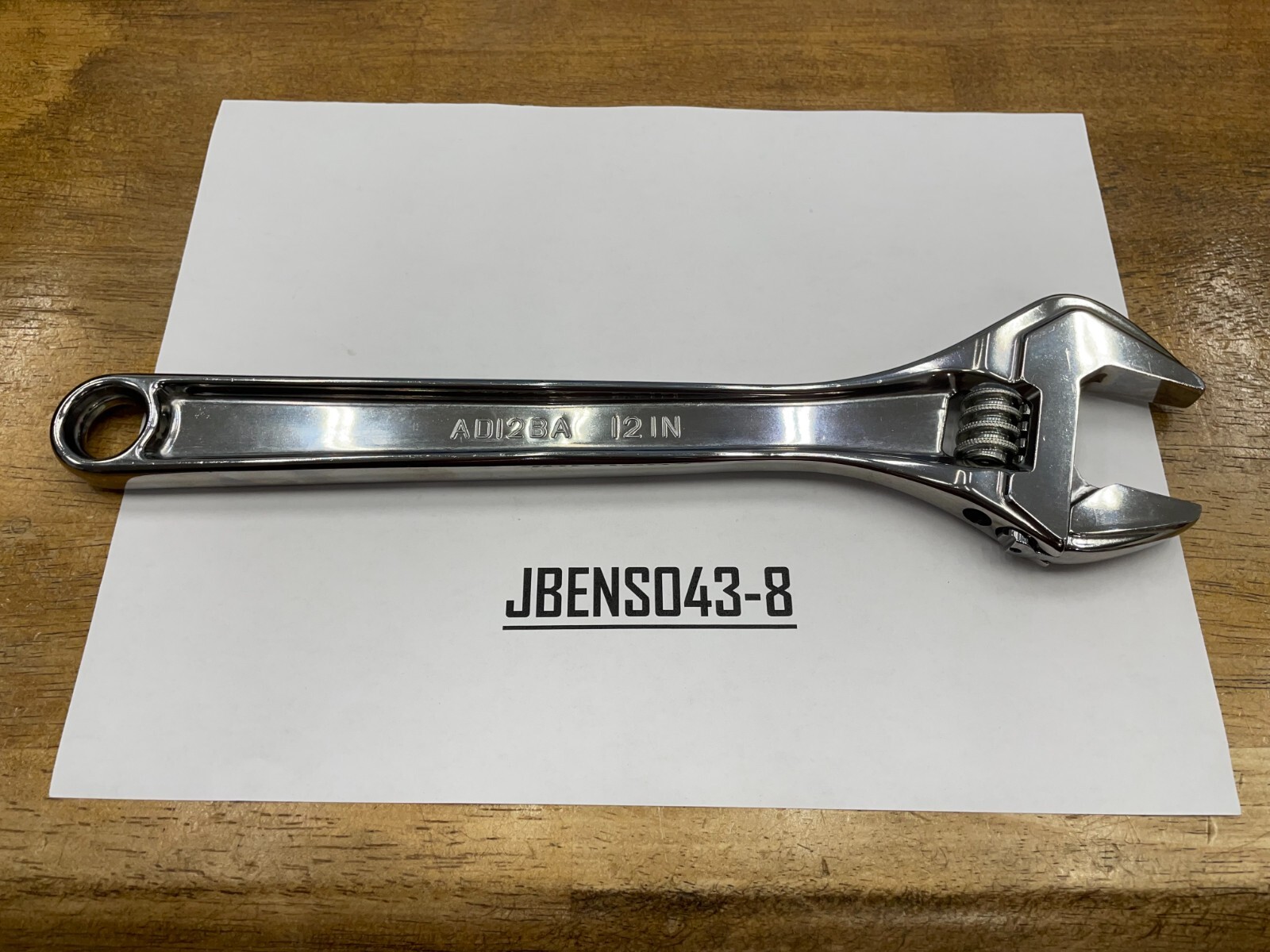 Snap-on Tools NEW 12″ Length Chrome Smooth Jaw Adjustable Wrench AD12BA