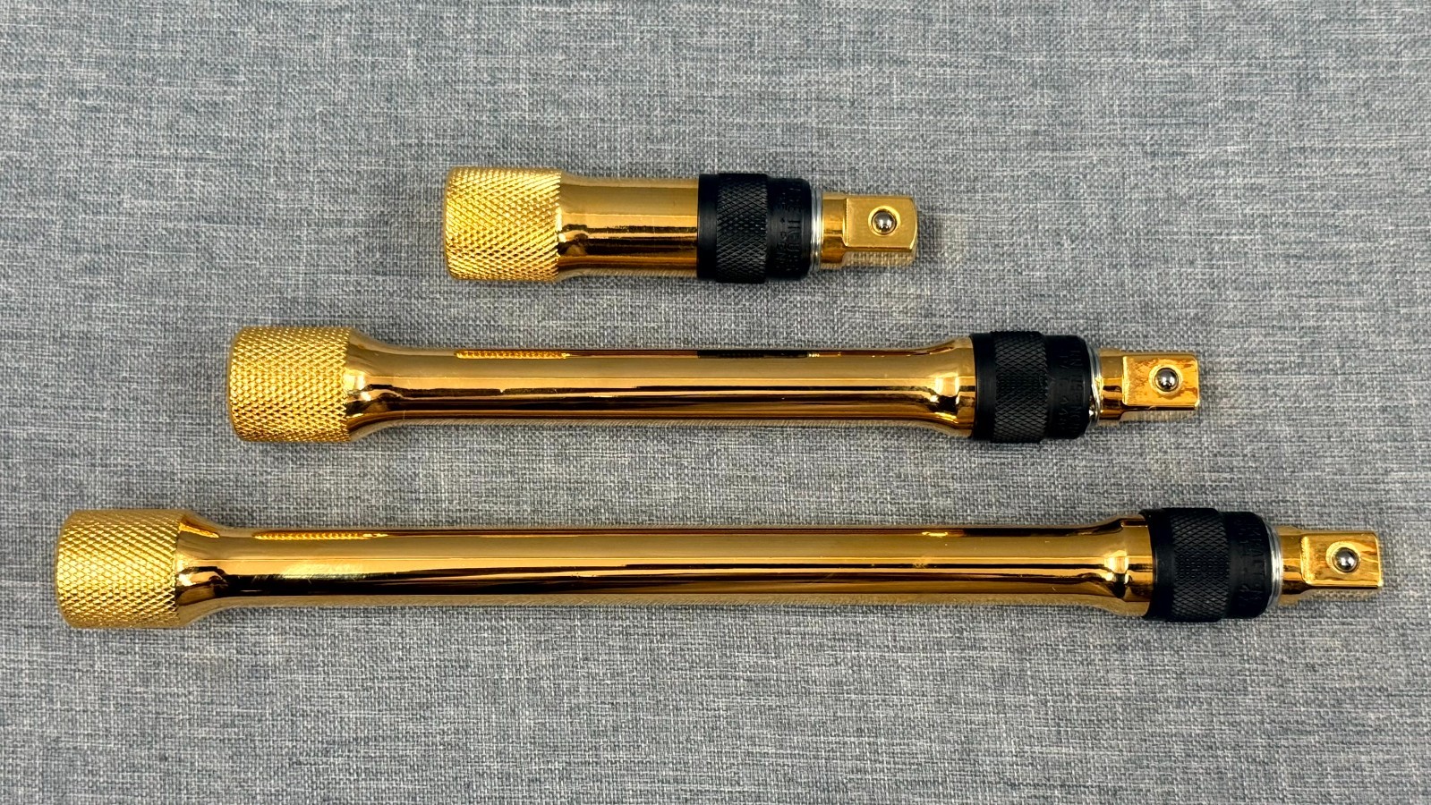 MAC Tools Limited Edition 2001 24k Gold Plated 3 Piece Extension Set USA W/case