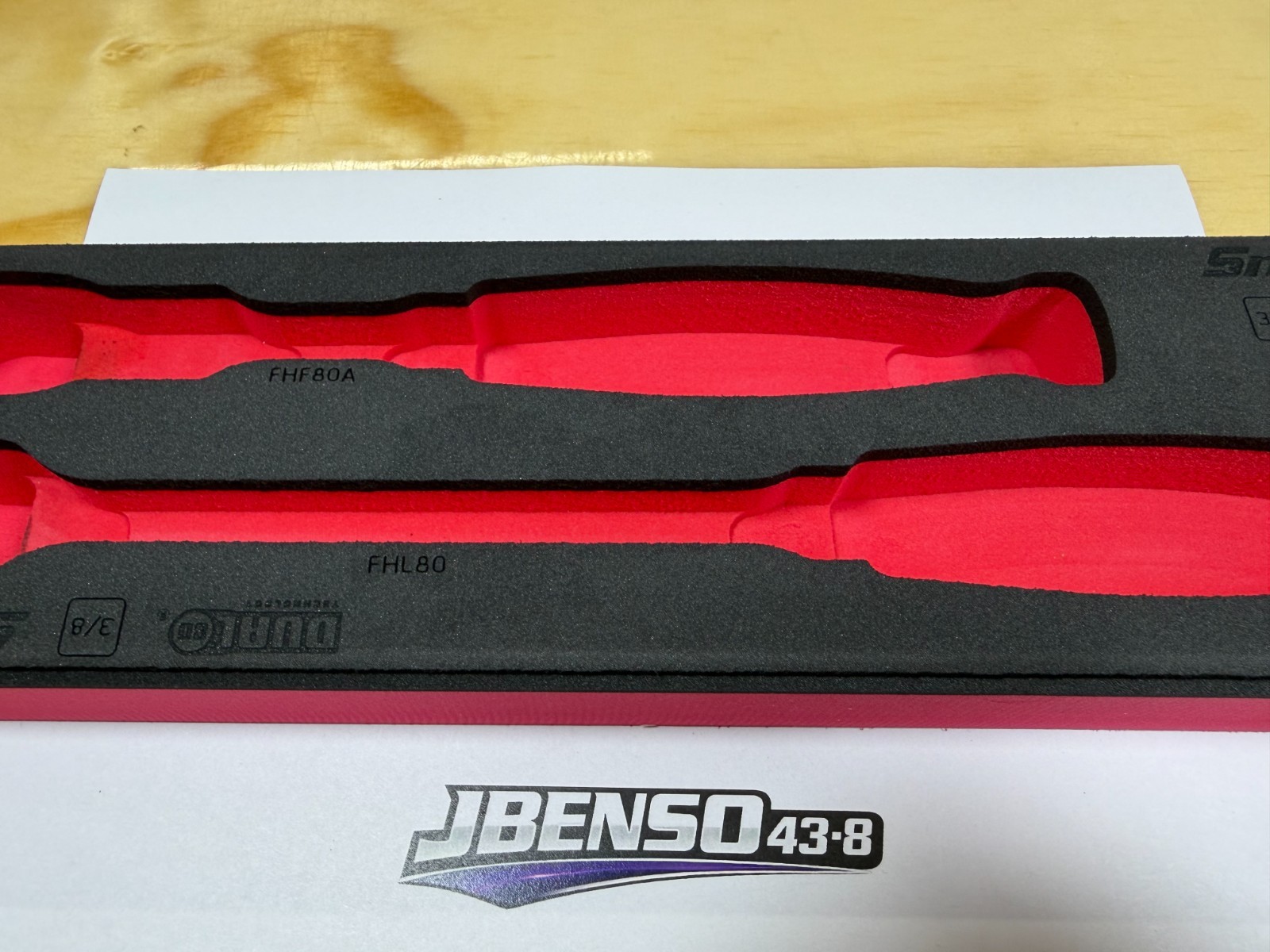 Snap-on Tools NEW RED Foam Tray for 2pc 3/8″ Drive Ratchet Set FM202RT05BR