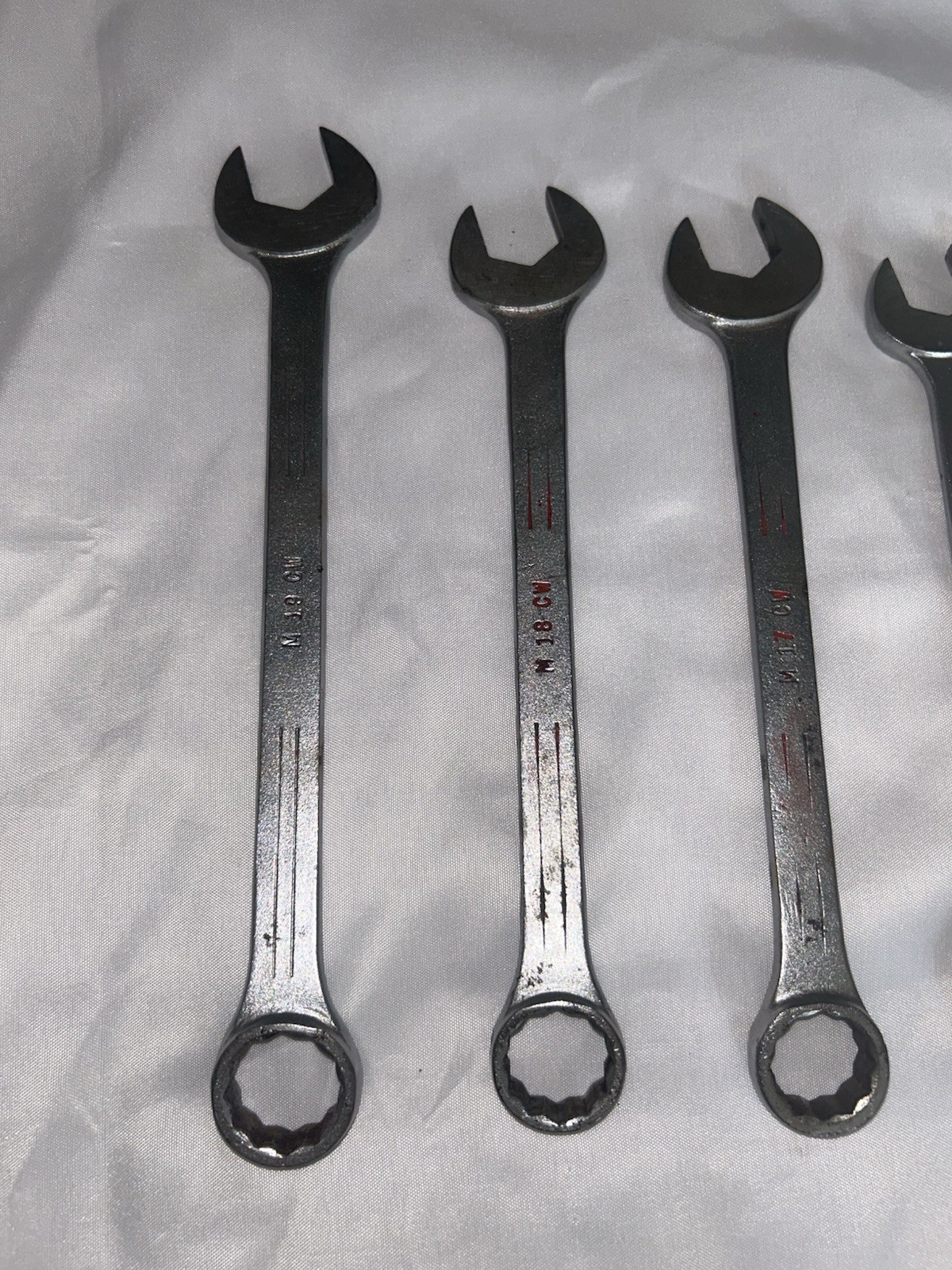 Set Vtg 10 Mac Tools 19 18 17 16 14 12 11 9 8 7 MM Combo Wrench Sabrina Ohio 12p
