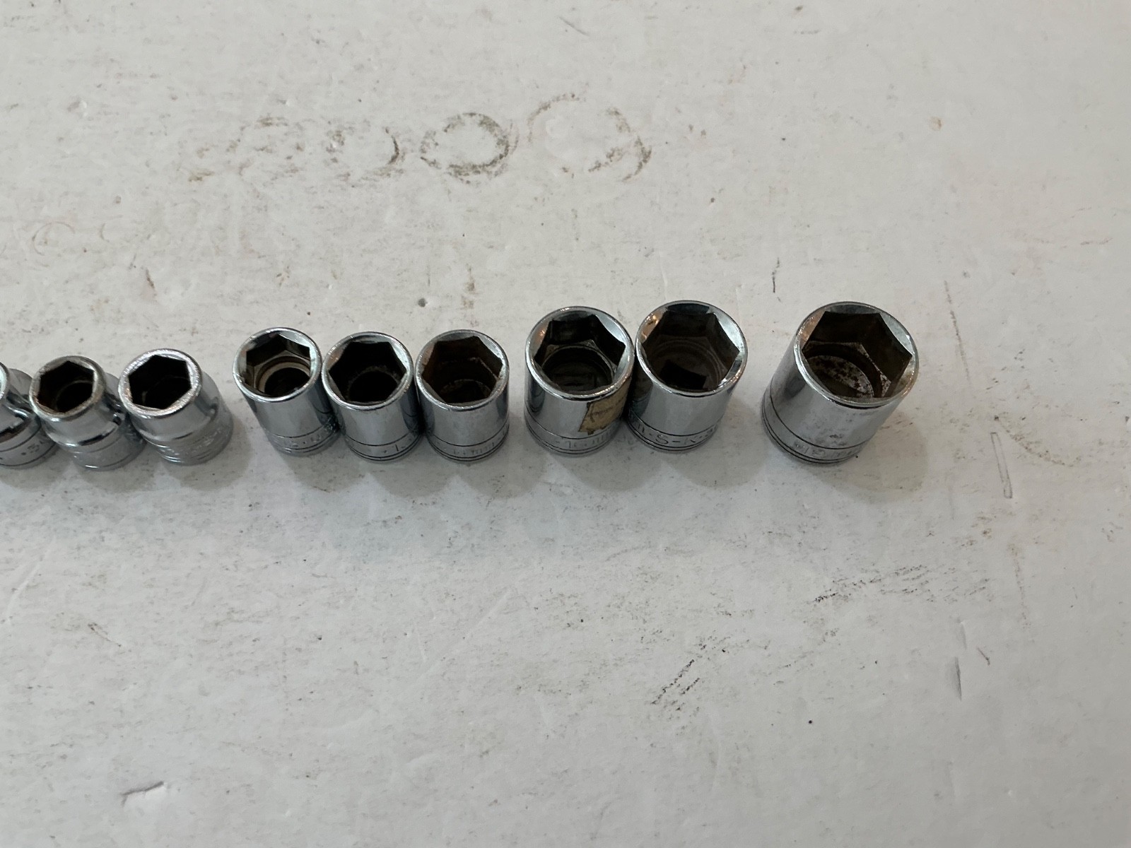 SK S-K Tools 11 Pc Shallow 6 pt Metric Socket Set, 7-19mm 3/8″ Drive USA made