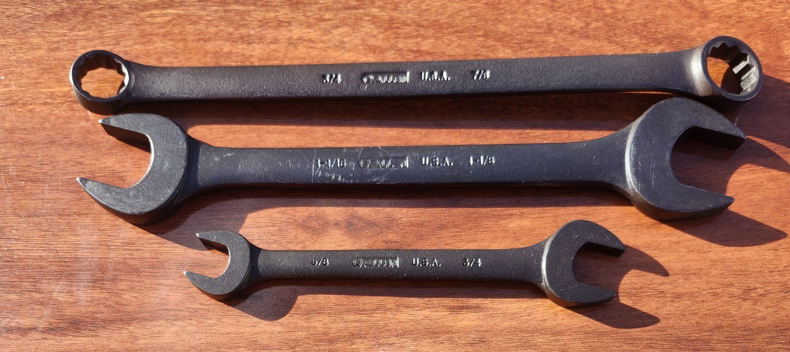 Allen Tools USA 11pc SAE Combination/Open Wrench 7/16 -1-1/8 Industrial Finish