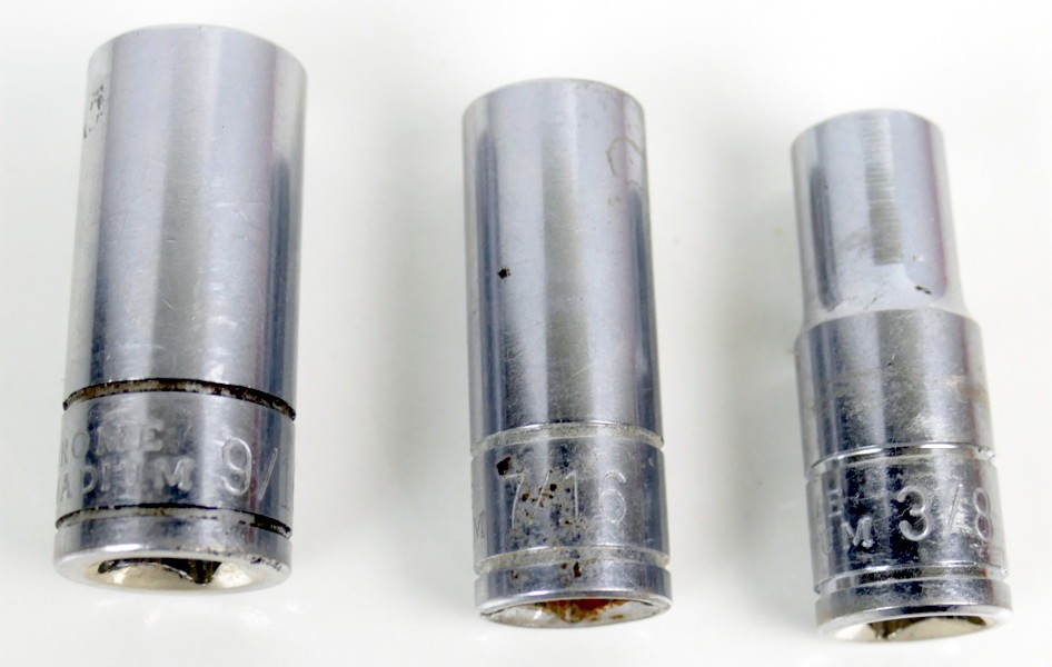 Genuine Chrome Vanadium 6 Point 1/2″ Drive Sockets 3/8 / 7/16 / 9/16 X 1/3/4