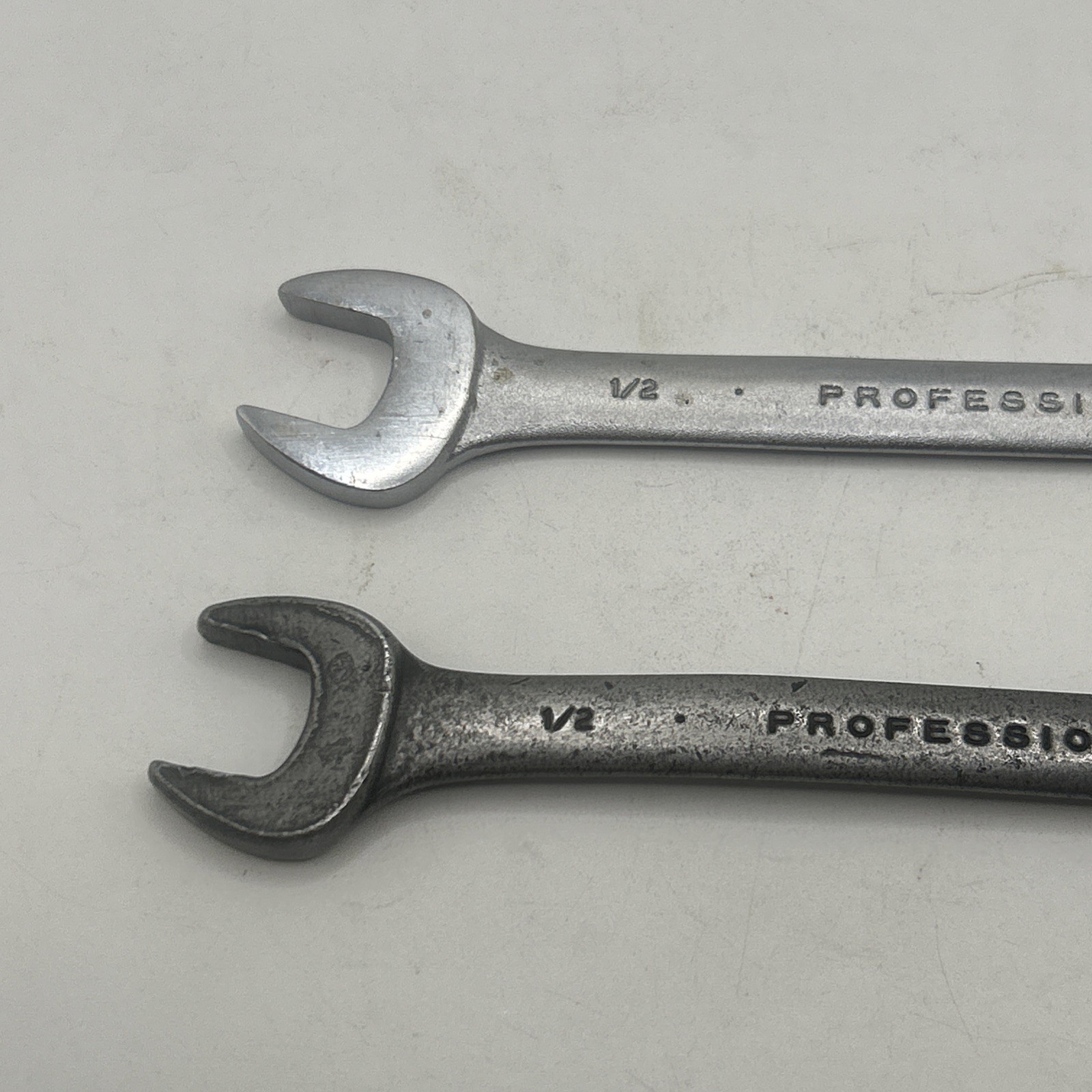 2 Proto Professional 3025 7/16″ x 1/2″ SAE Open End Wrench USA One Slight Bend