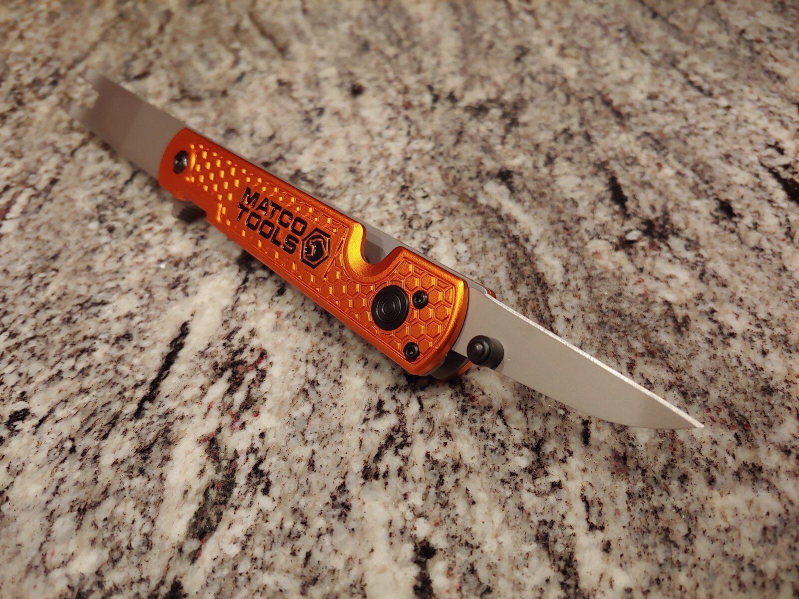 Matco Tools EVERYDAY CARRY FOLDING CLIP LIFTER & KNIFE W/ ALUMINUM HANDLE ORANGE