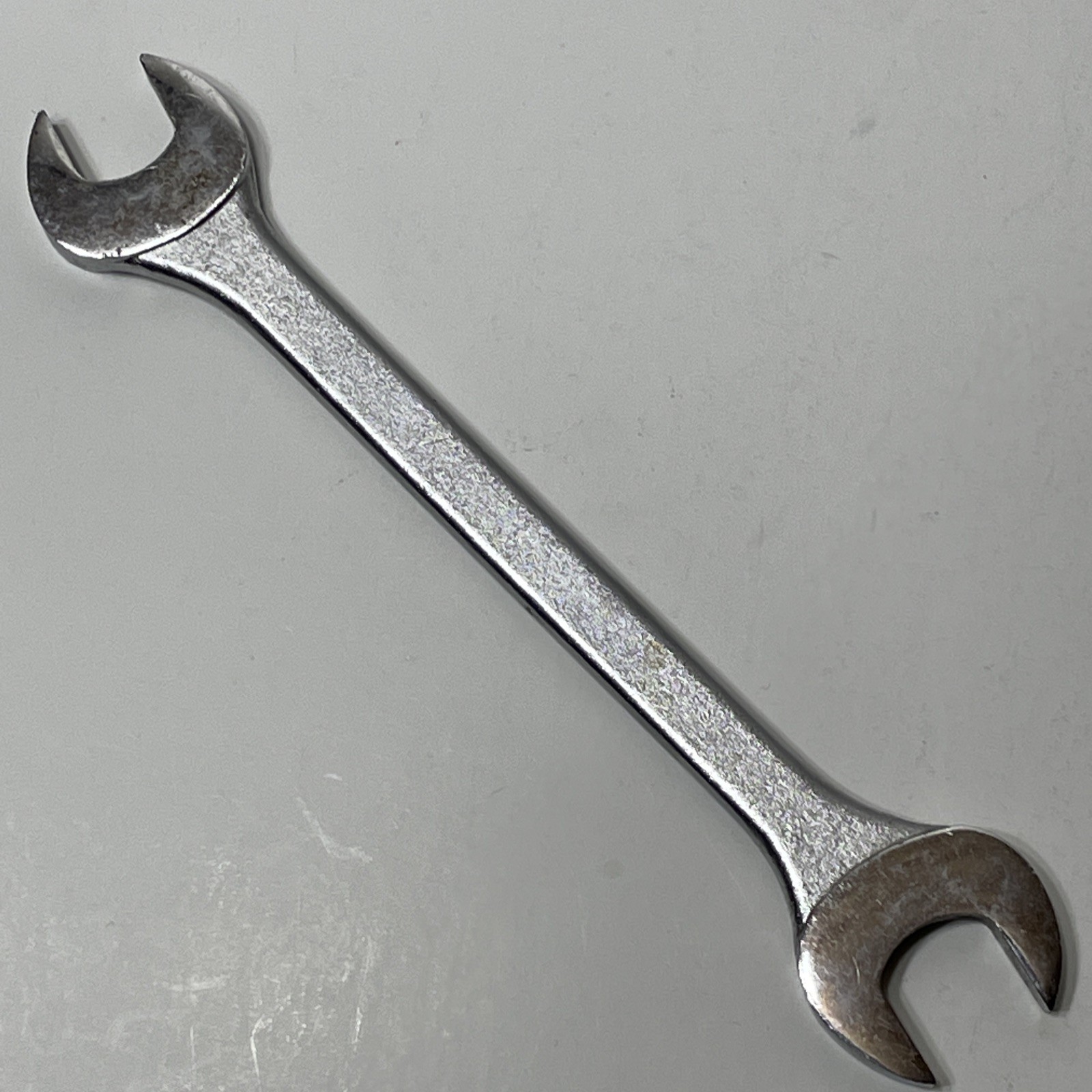Powr-Kraft 11/16″ x 19/32″ Wrench Double Open End Satin Chrome 12 Point USA VTG