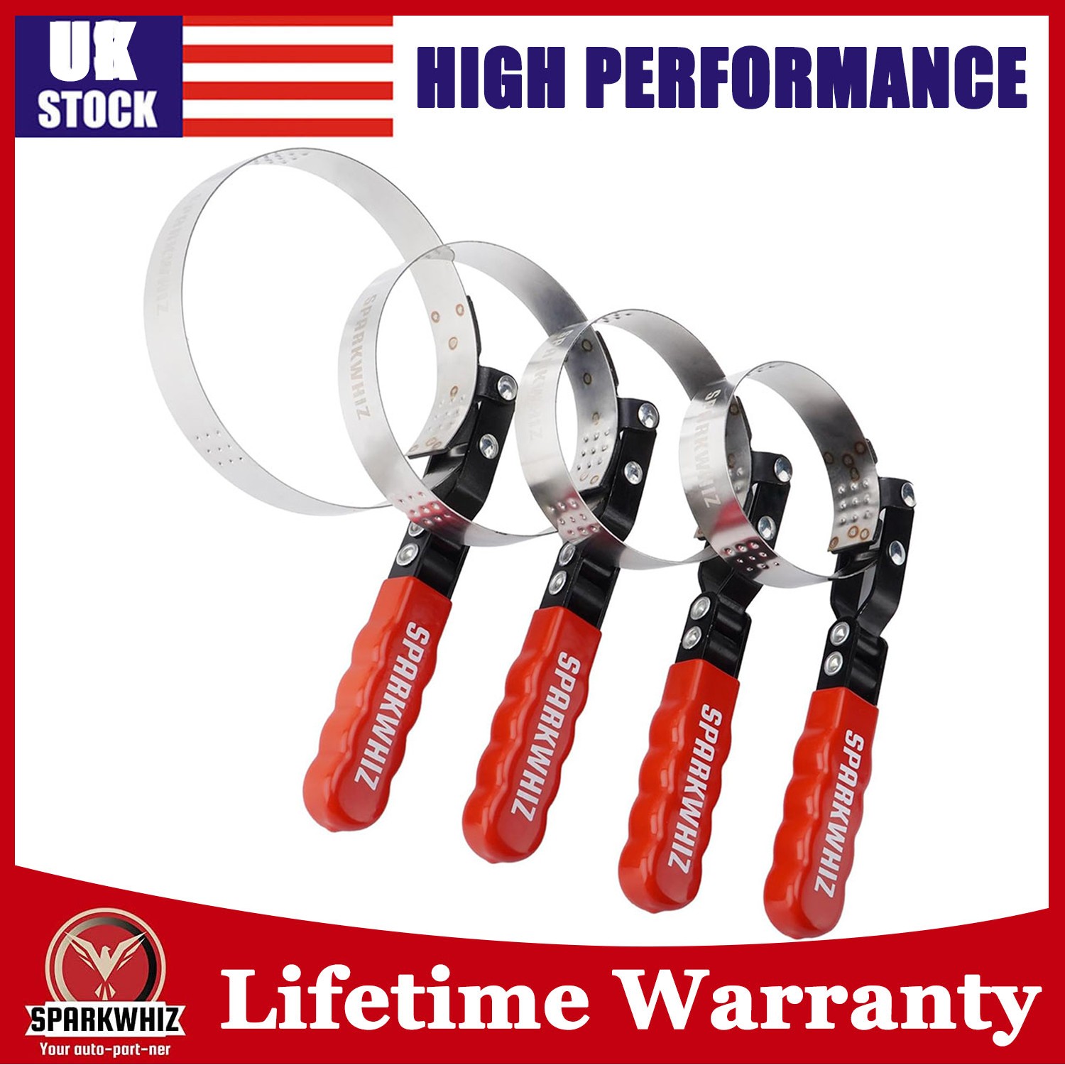 4PCS Swivel Oil Filter Wrench Remover Removal Installer Set 2-3/4″ – 5-1/4″ New