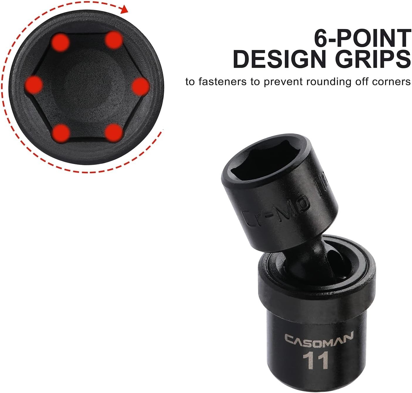1/4-Inch Drive Metric Impact Socket Set, 12-Pieces Cr-Mo, Easy-to-Read Sizes