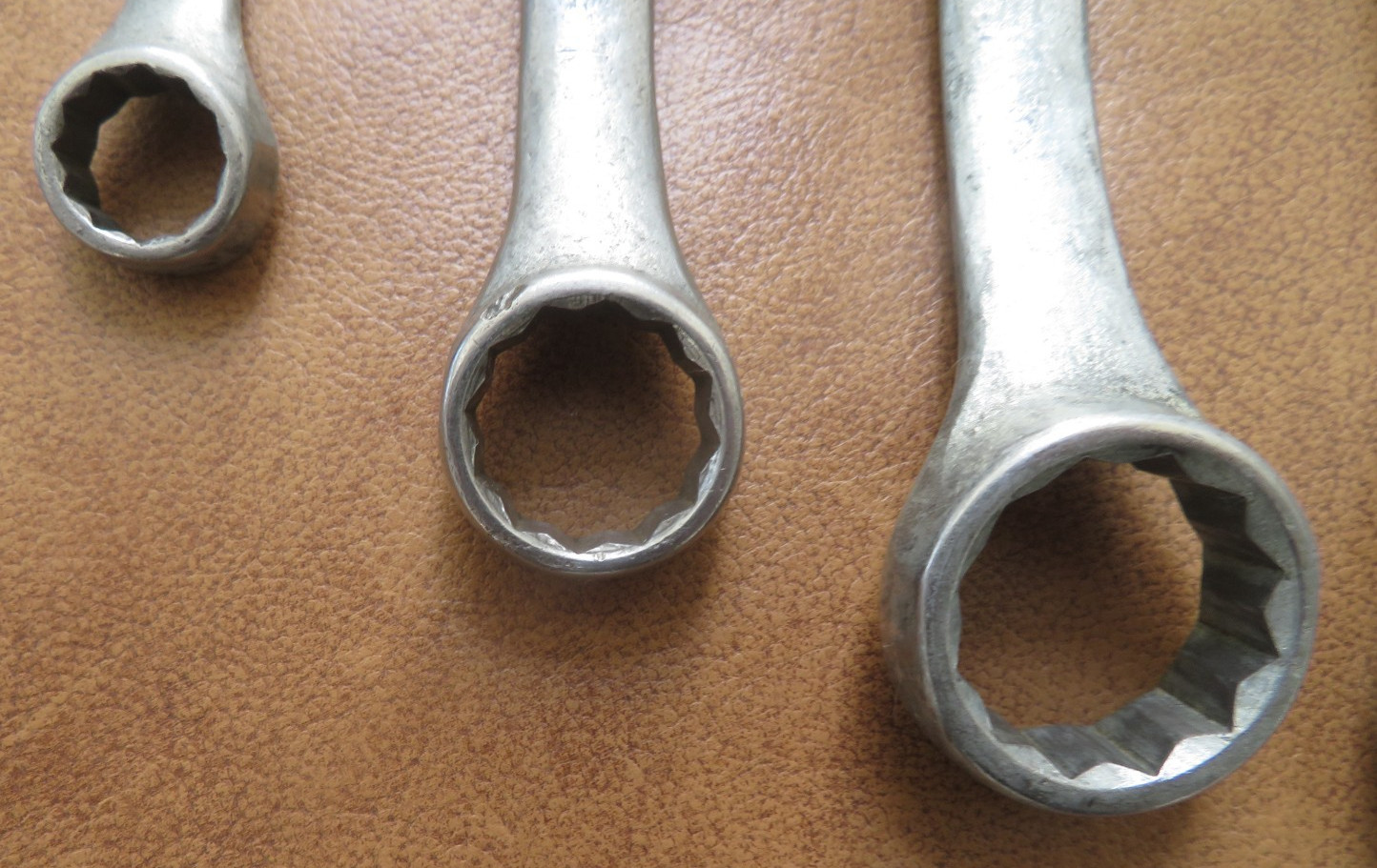 1940s 50s 5pc. CRAFTSMAN Double Line 12pt Offset Box End Wrenches 3/8″- 1″