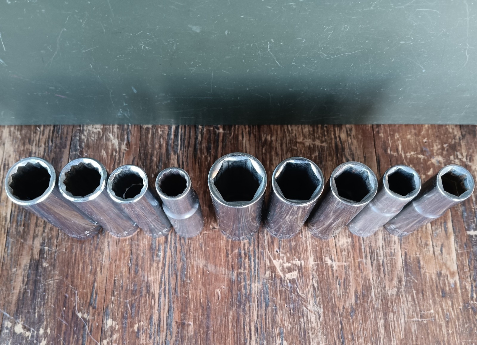 Craftsman Socket Set 3/8″ Drive Deep ~ SAE & Metric ~ Mixed Sizes Lot of 9 ~ USA