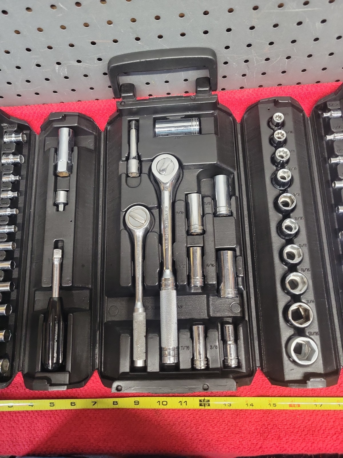 BLACKHAWK TOOLS METRIC & SAE 62 PC SOCKET SET W/CASE VTG USA 🇺🇸