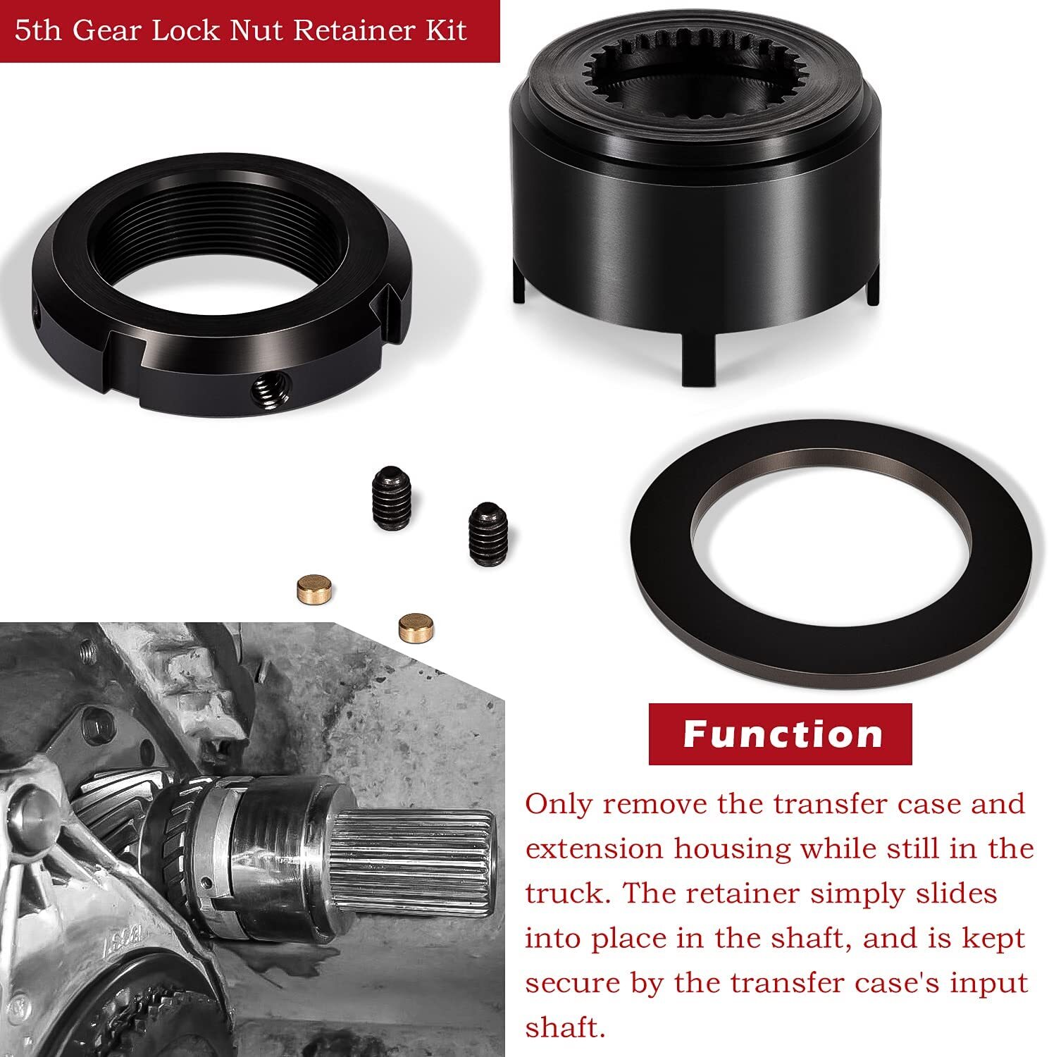 5th Gear Lock Nut Retainer Kit for 1994-05 Ram 2500 3500 4WD NV4500 Transmission