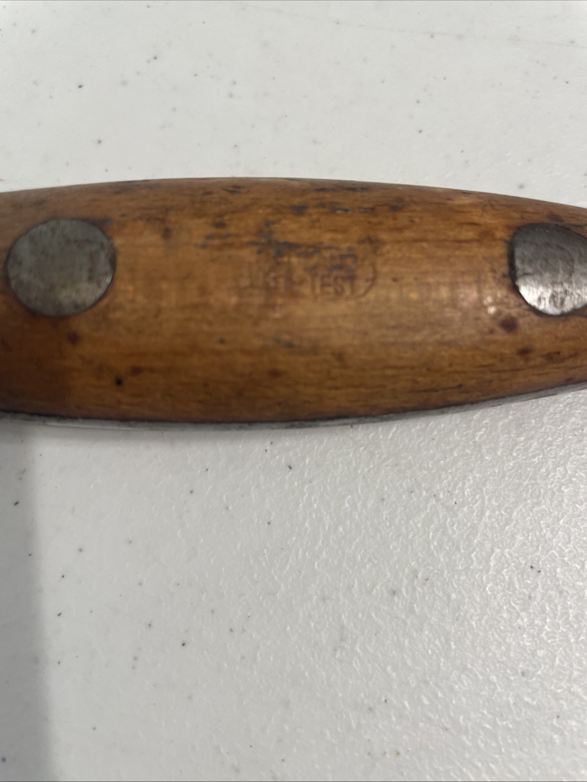 Vtg. Poland Hi-Test 11” Heavy Duty Wood Handle Screwdriver w/Metal Strike Cap