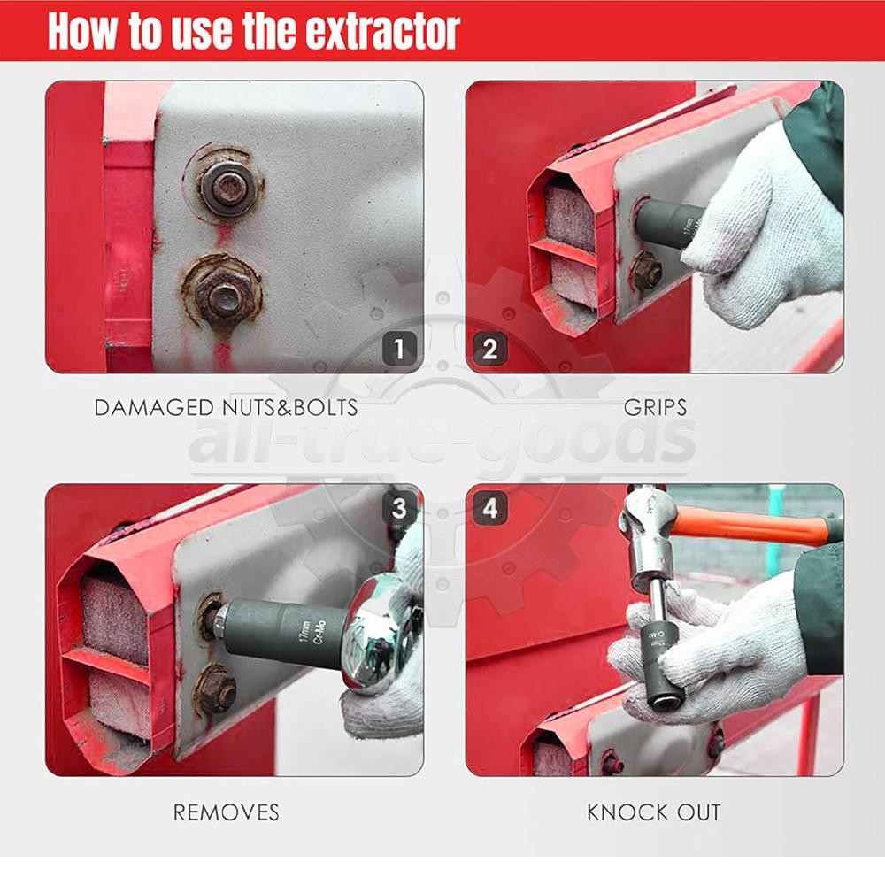 5Pcs Twist Socket 1/2” Drive For Wheel Lug Nut Damaged Removal and Extractor US
