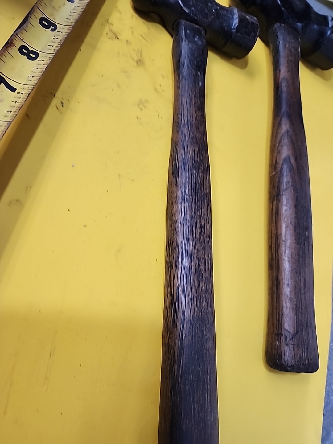 2-Vintage Ball Peen Hammers 24oz & 16oz. Original Handles (Actual Wt 36oz & 20oz
