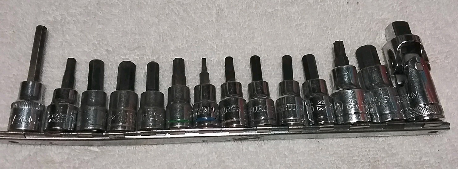 14PC 3/8″& 1/2″ DRIVE ASSORTED BRANDS & SIZES HEX & TORX SOCKET SET SAE-METRIC