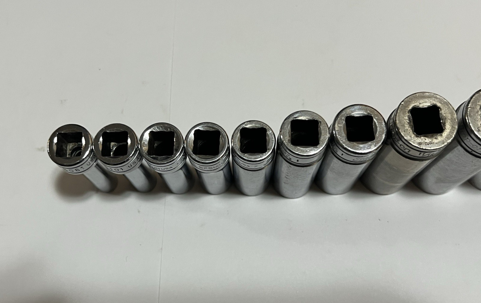 Snap On 211SFSY 3/8 Drive SAE Deep 6 Point Chrome Socket Set 11 pc 1/4 – 7/8