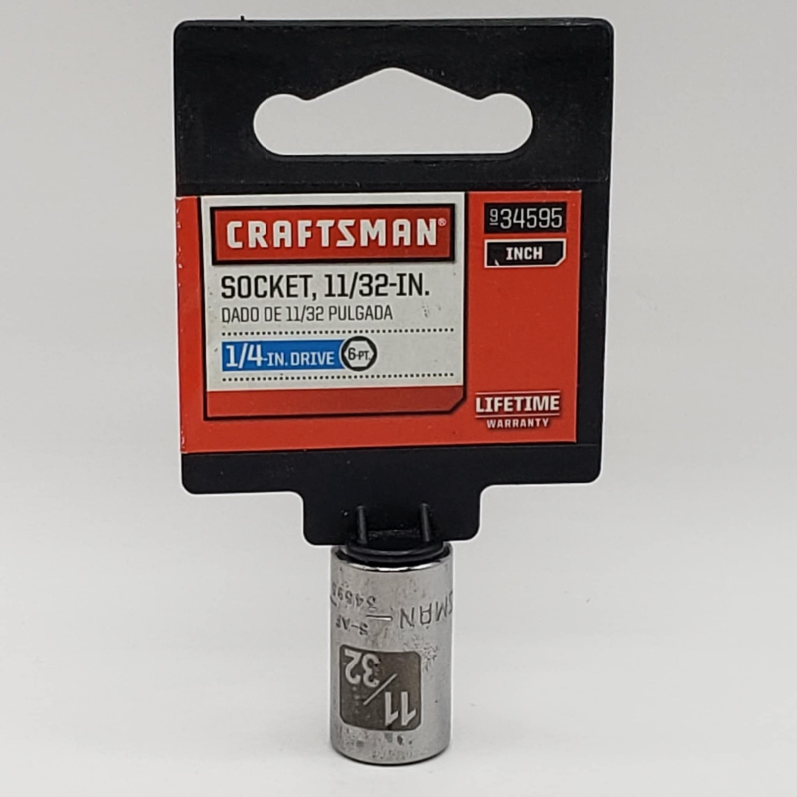 Sears Craftsman Tools SAE 11/32″ Inch 1/4″ Inch Drive 6 Point Socket #34595