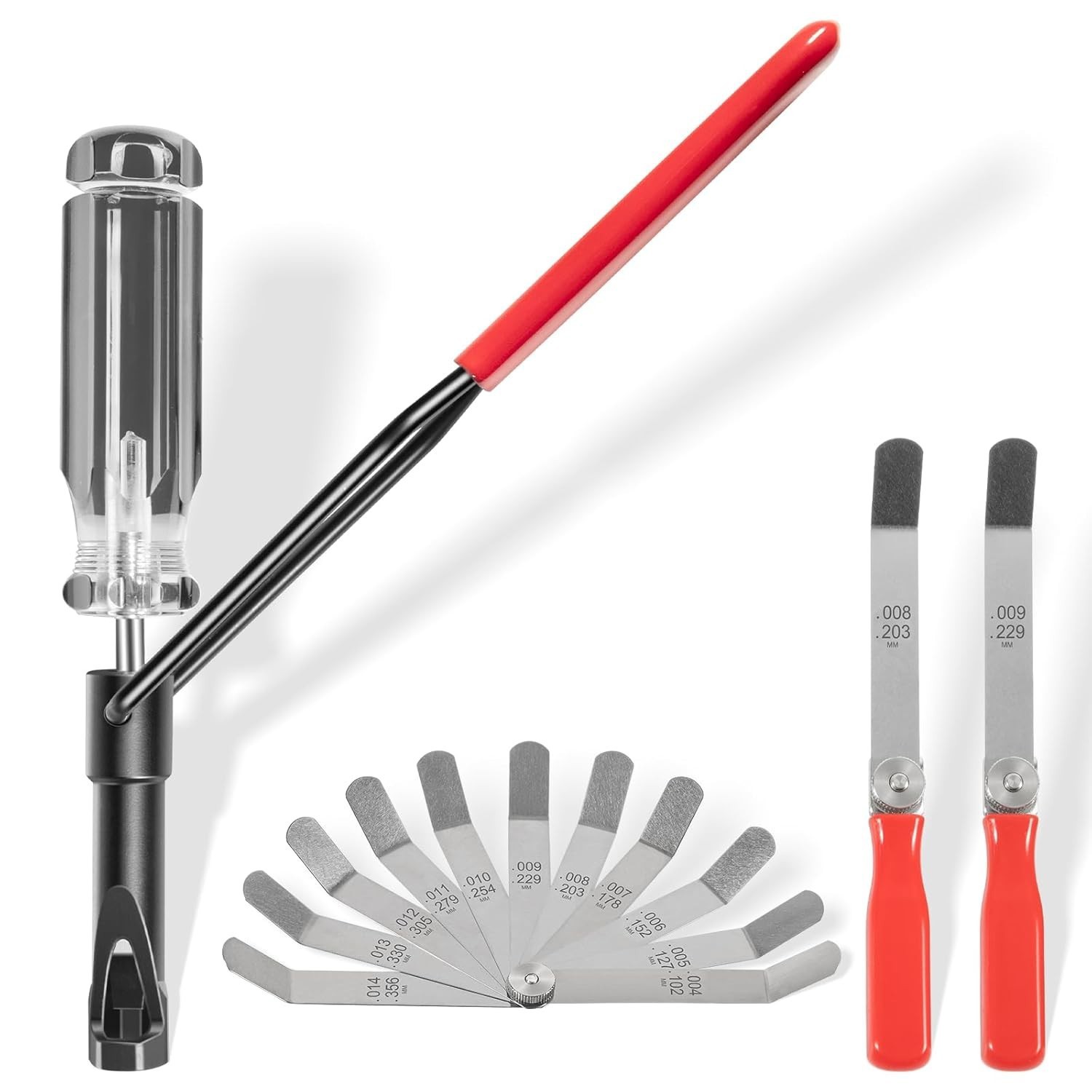 Valve Clearance Adjustment Tool Kit Offset Feeler Gauge Set+Jam Nut Valve