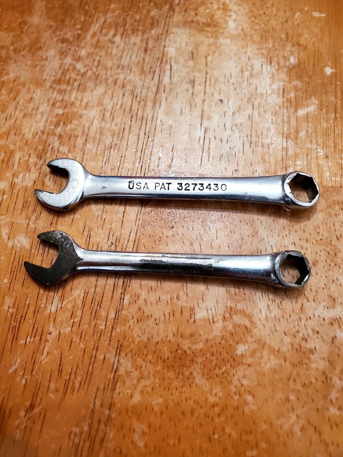 Snap On 5/16″ 11/32″ 6PT SAE Midget Chrome Combination Wrenchs USA Lot Of 2