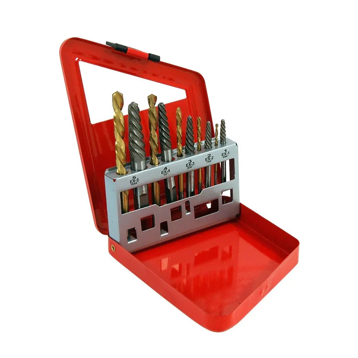 Screw Bolt Stud Extractor Drill Set Left Hand Drills Remove Rusted Corroded 5273