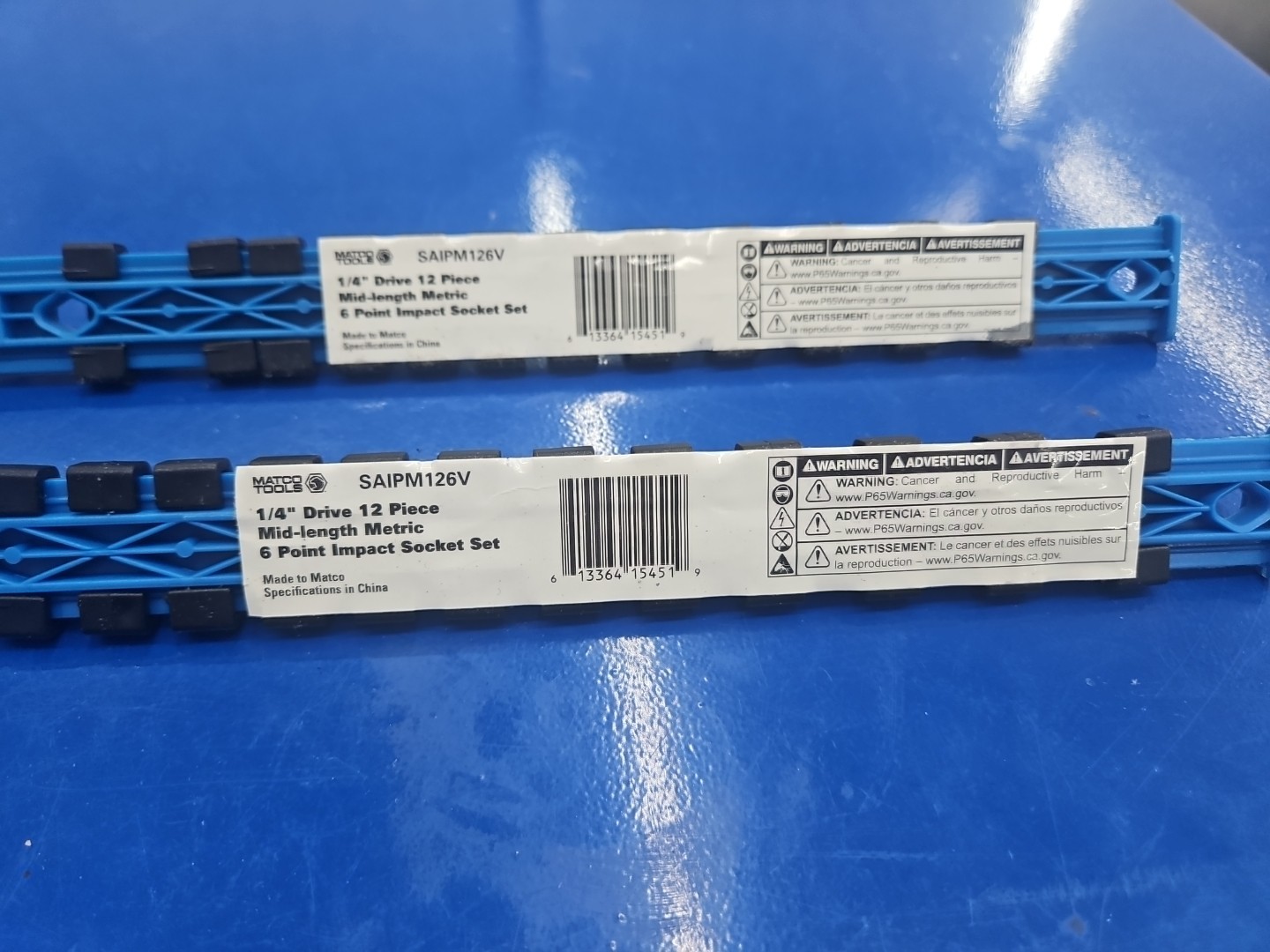 New SAIPM126V Matco 12 Piece 1/4 Drive Rails Only Pair Of 2 Organizer