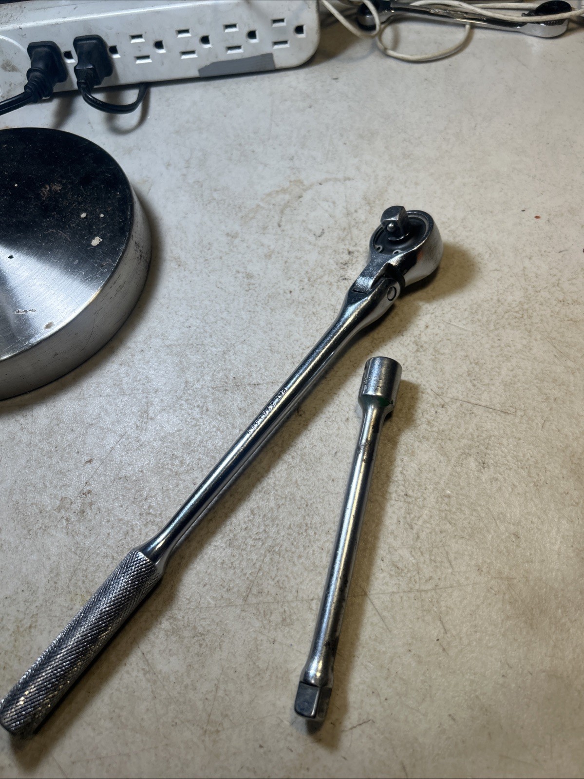 HUSKY VINTAGE 3/8” Drive Flex Head Long Handle Ratchet CB-54 Plus 6” Extension