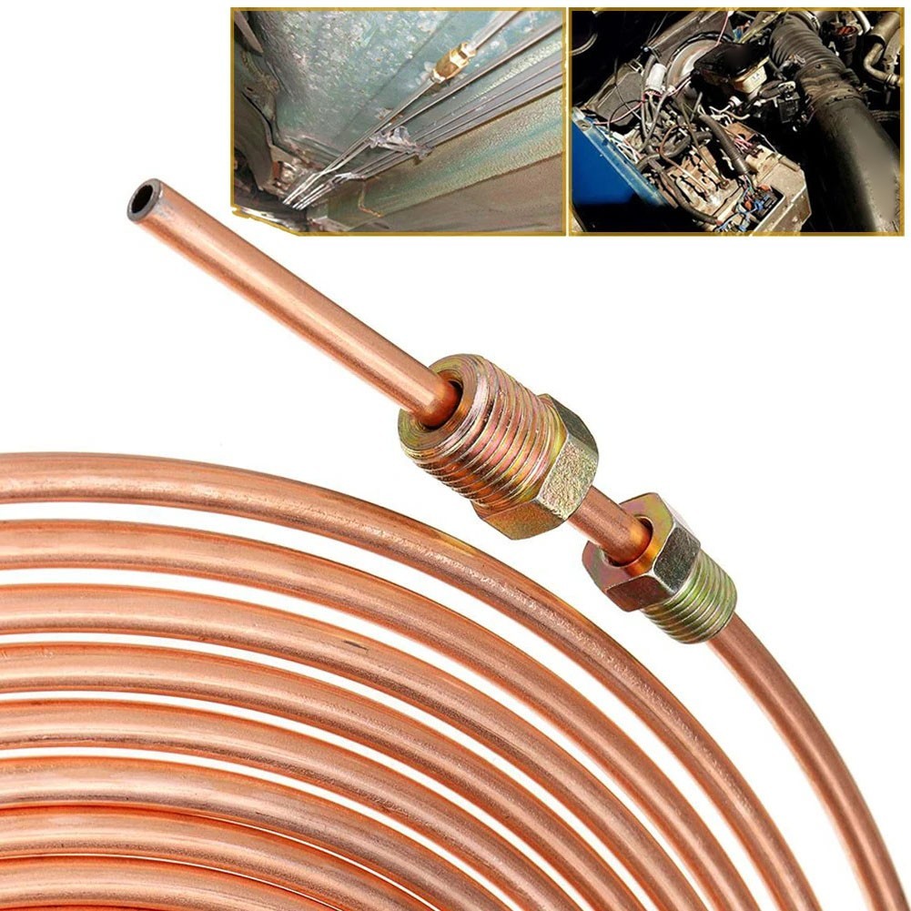 Copper Coated Steel Brake Line 3/16 inch 25 Feet for General Automotive Use