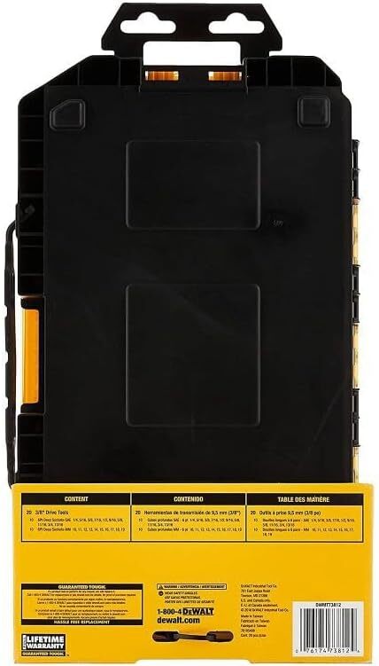 DWMT73812 Tool Kit 3/8» Drive Deep Socket Set, 20 Piece
