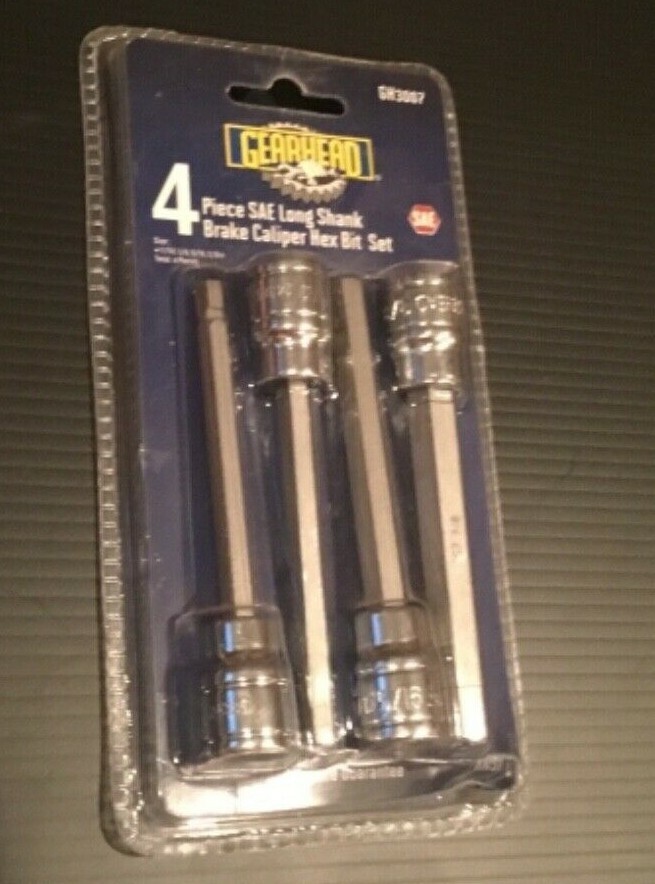 NEW GEARHEAD 4 Piece PC SAE Long Shank Brake Caliper Hex Bit Set – GH3007 NWT